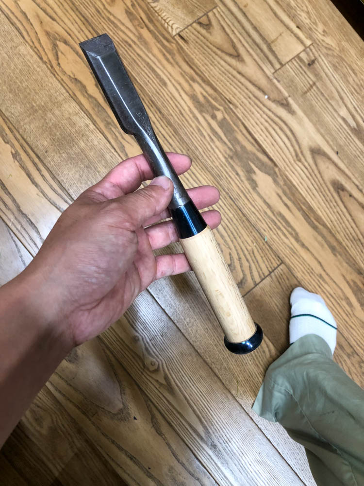 鑿の柄の交換
