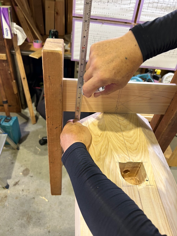 手刻み　丸太梁の手順書