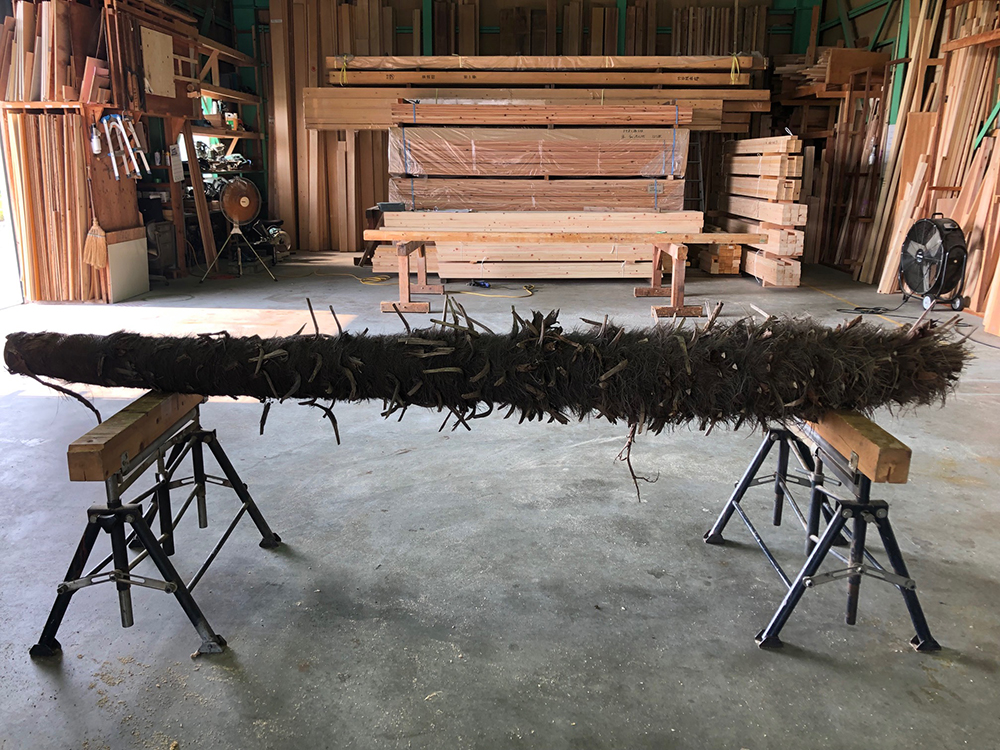 棕櫚の皮むき　鐘突き棒