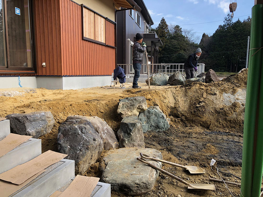 自然石の石積み