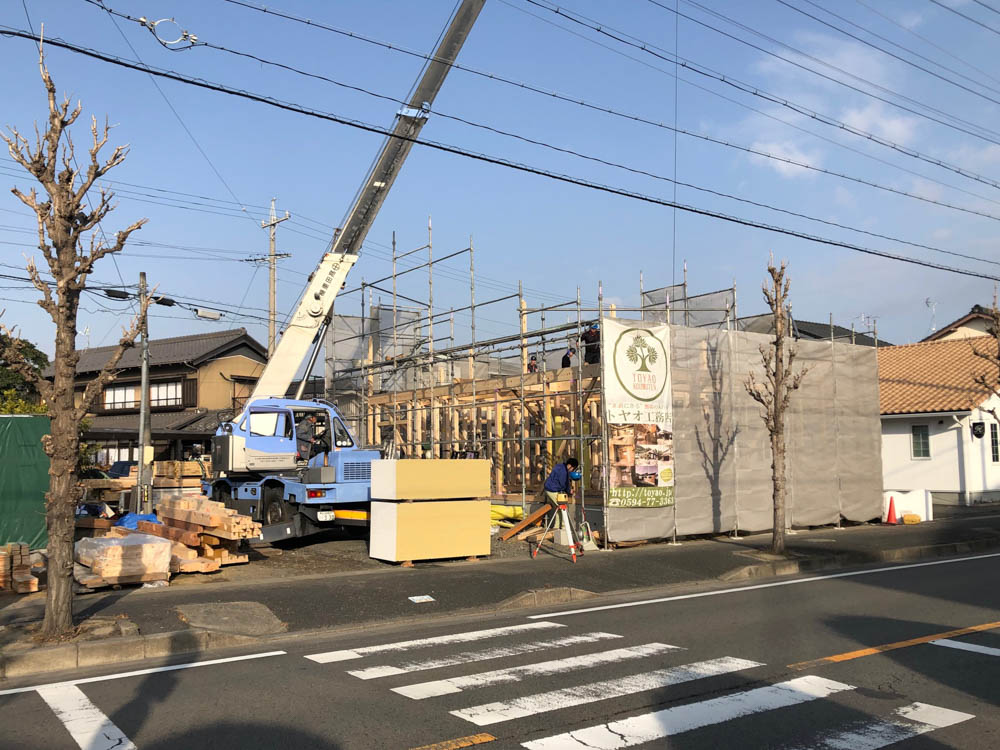 桑名市伝馬町にて建前